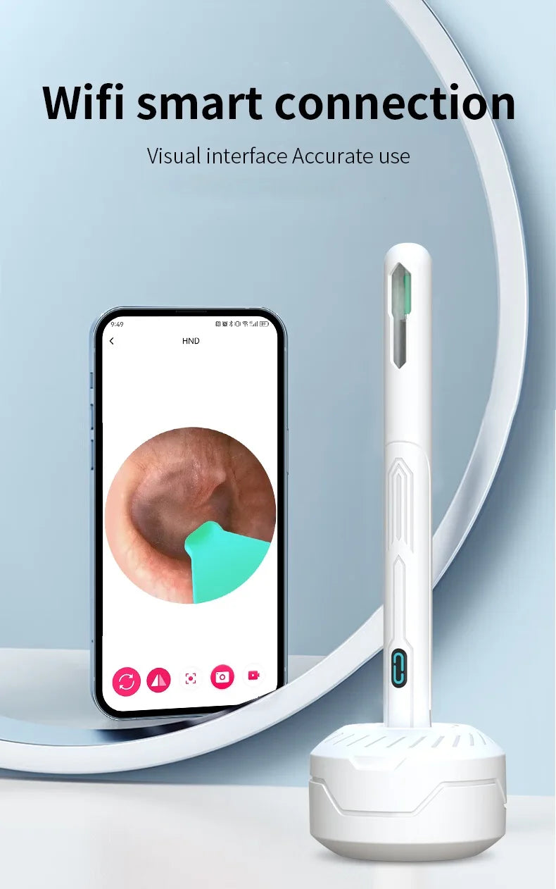 Ear Cleaner with Camera Set HD Ear Sticks Otoscope USB C Charging Endoscope Wax Removal Tool Earpick Ear Cleaning Set NK3 Pro