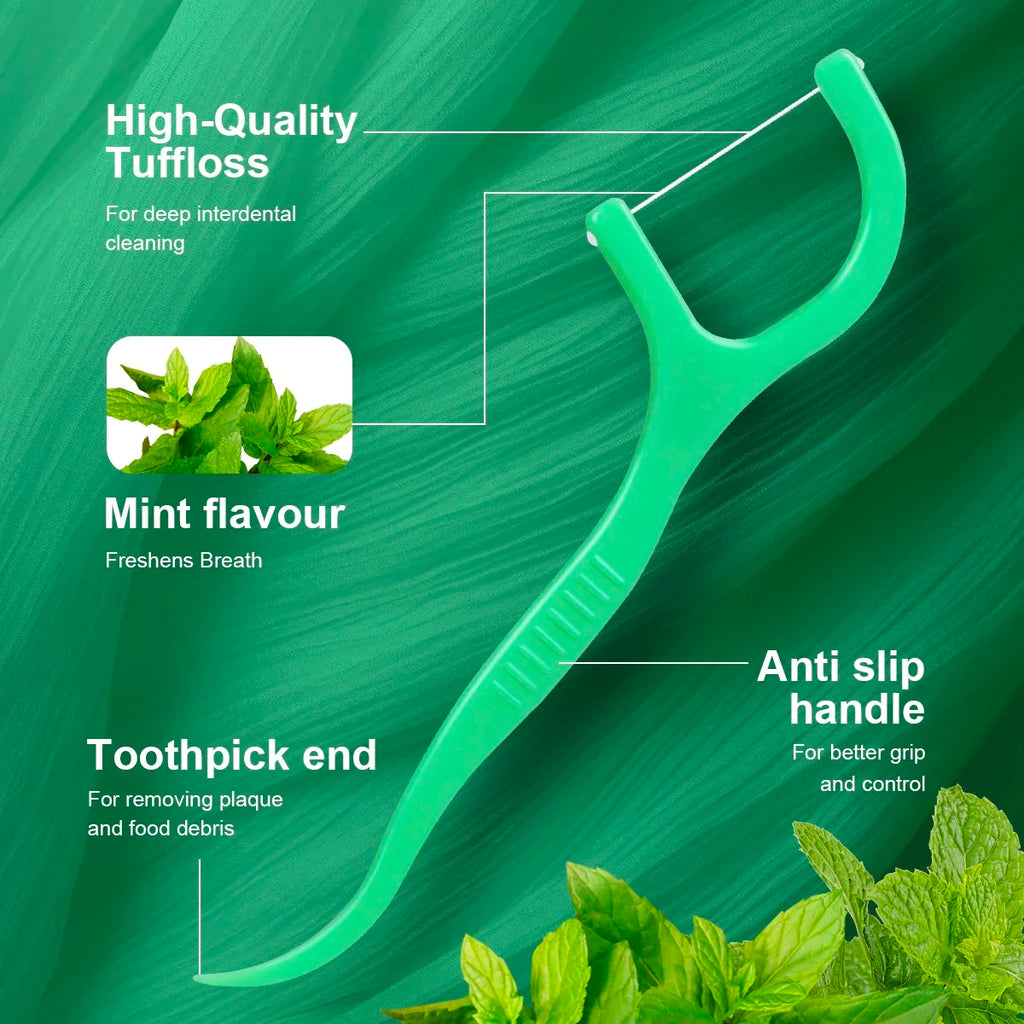 450pcs Mint Flavored Adult Dental Floss Picks Ultra-Fine Flossing Sticks Portable Toothpick Thread for Home And Travel Dental
