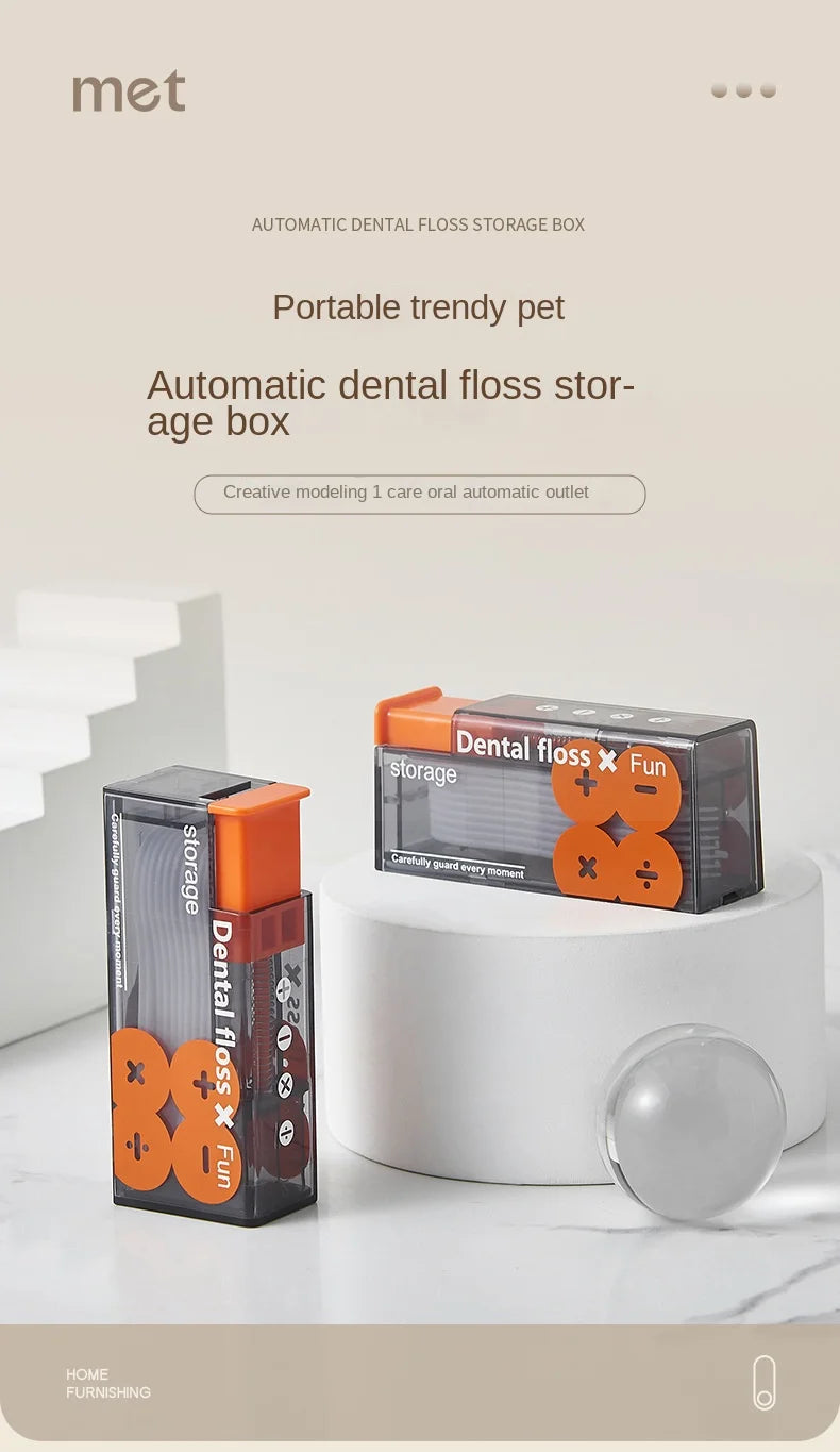 Automatic Dental Floss Storage Box Pop-Up Dental Floss Dispenser With 10Pcs Floss Dental Oral Hygiene Care Portable