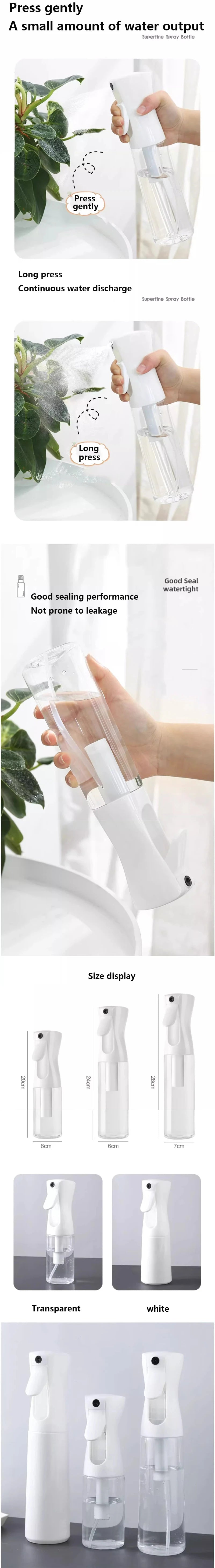 200/300/500ml High Pressure Spray Bottles Refillable Bottles Continuous Mist Watering Can Automatic Salon Barber Water Sprayer
