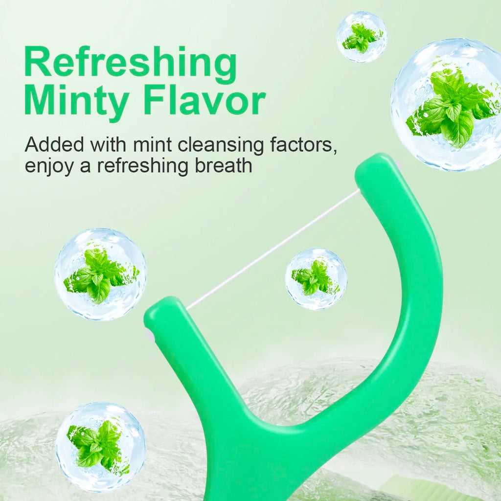 450pcs Mint Flavored Adult Dental Floss Picks Ultra-Fine Flossing Sticks Portable Toothpick Thread for Home And Travel Dental