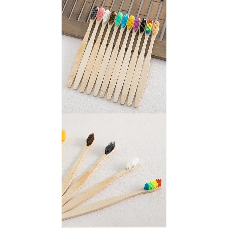 Bamboo Toothbrush Set Natural Eco-Friendly Dental Care Tablet Bamboo Toothbrushes