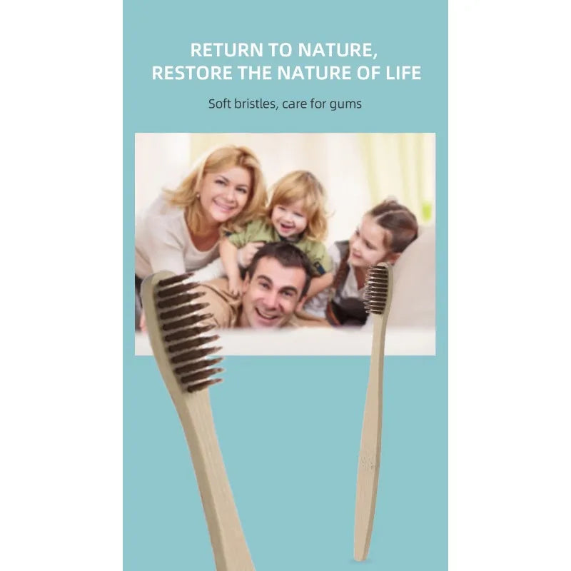 Bamboo Toothbrush Set Natural Eco-Friendly Dental Care Tablet Bamboo Toothbrushes