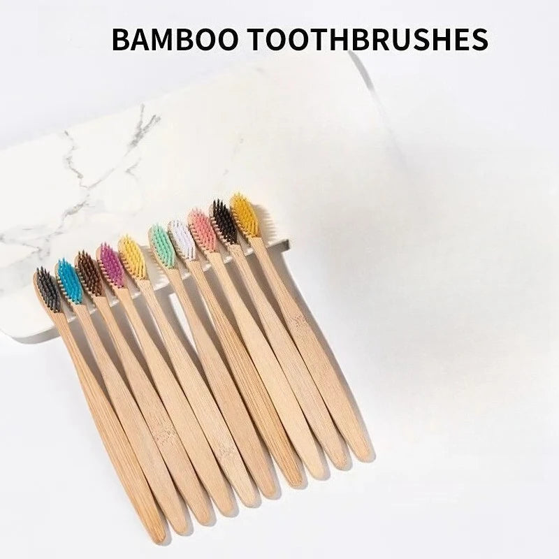 Bamboo Toothbrush Set Natural Eco-Friendly Dental Care Tablet Bamboo Toothbrushes